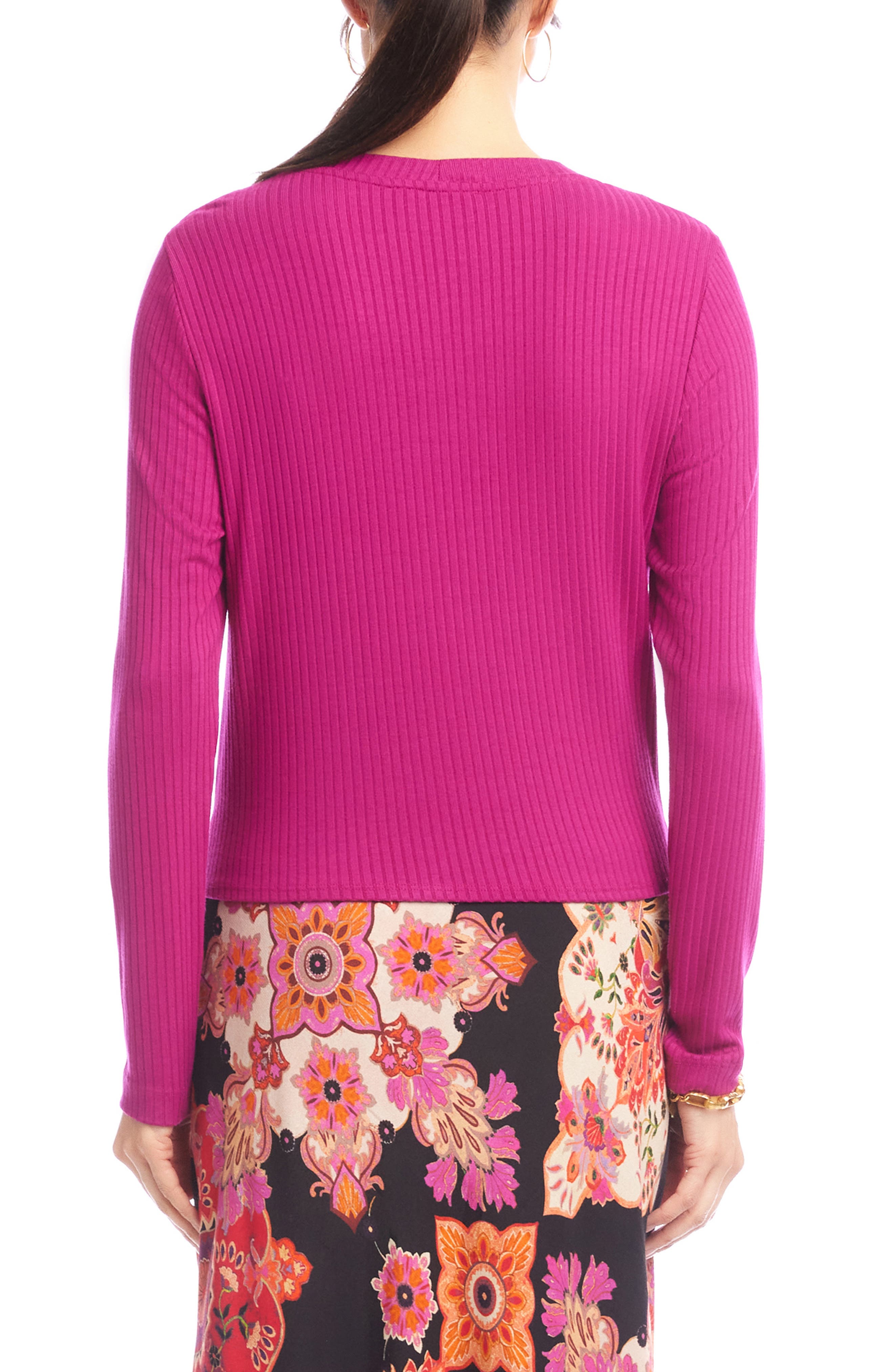 Rib Knit Twist Hem Top - image 2