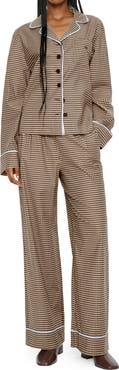 Reformation Coco Contrast Piping Stretch Organic Cotton Pajamas