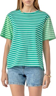 English Factory Colorblock Stripe Cotton T-Shirt