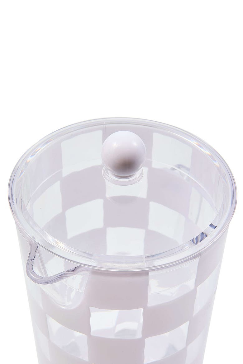 White Check Acrylic Pitcher, Alternate, color, WHITE