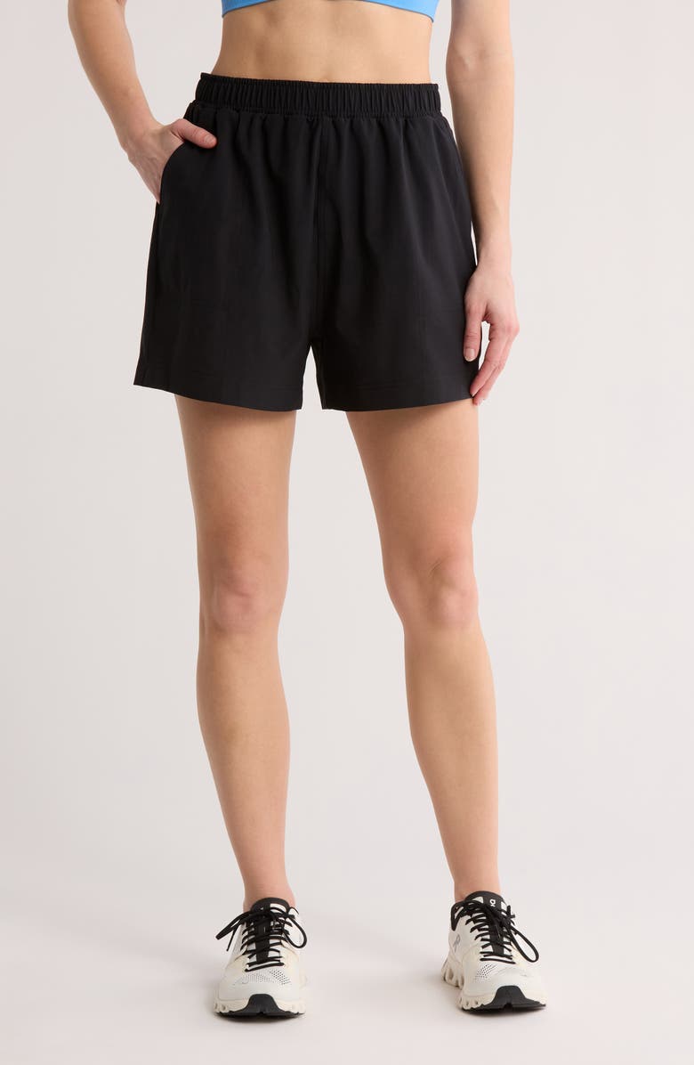 Z by Zella Go Ahead Shorts, Main, color, Black