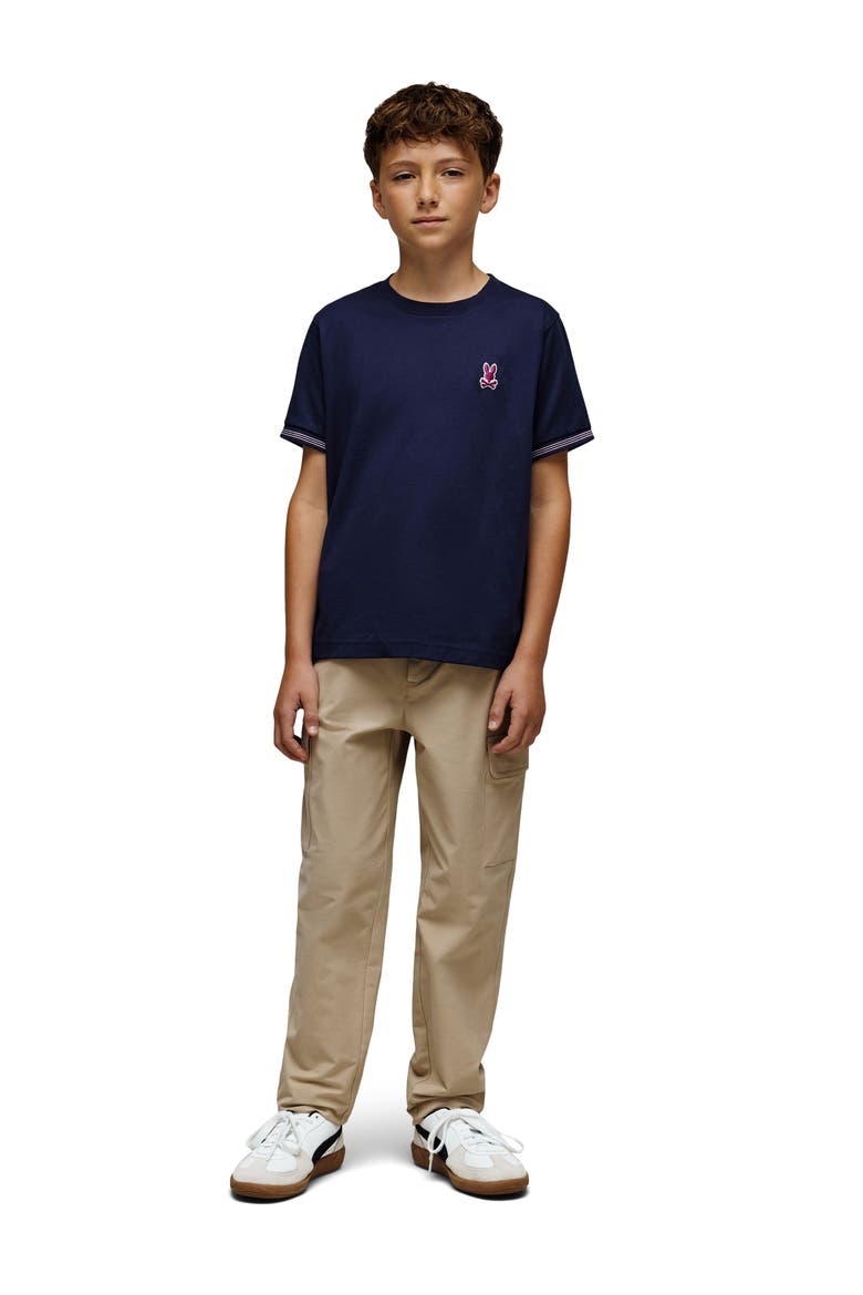 Kids' Hart Embroidered Logo Cotton T-Shirt, Alternate, color, EVENING BLUE