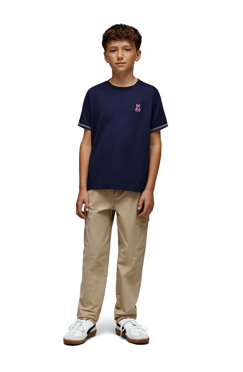 Psycho Bunny Kids' Hart Embroidered Logo Cotton T-Shirt, Alternate, color, Evening Blue