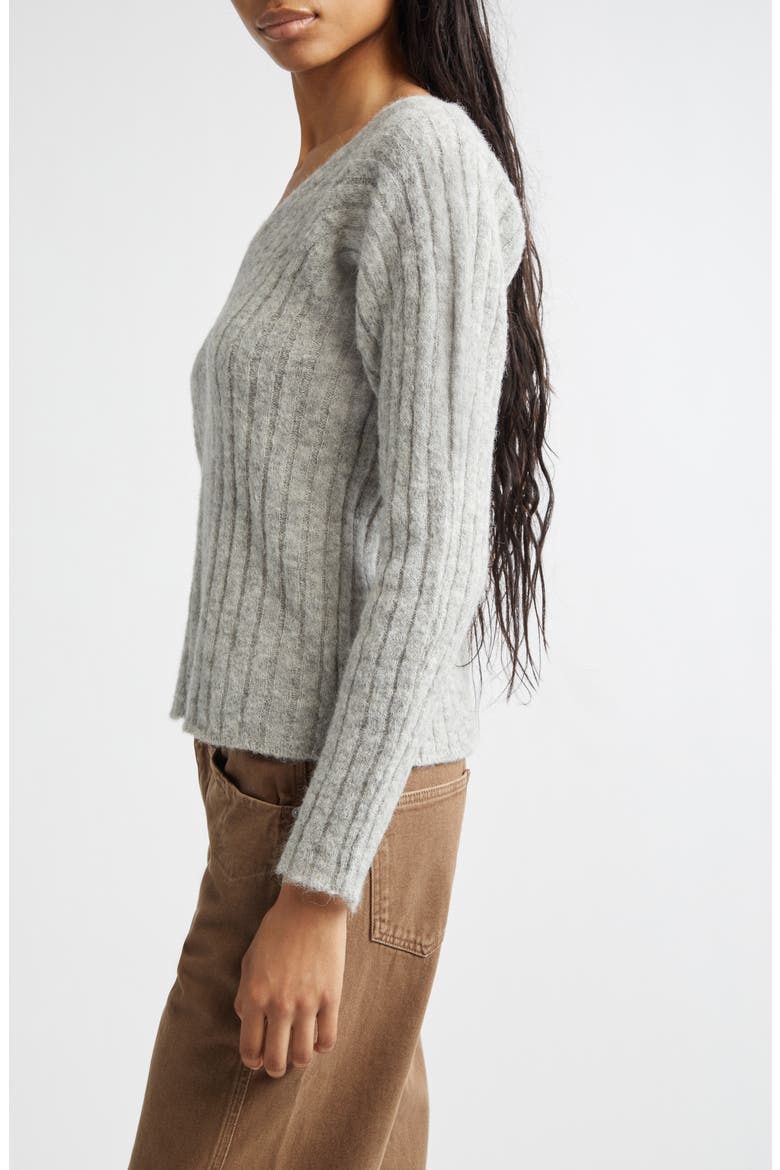 Vita Alpaca Blend Rib Sweater, Alternate, color, GREY