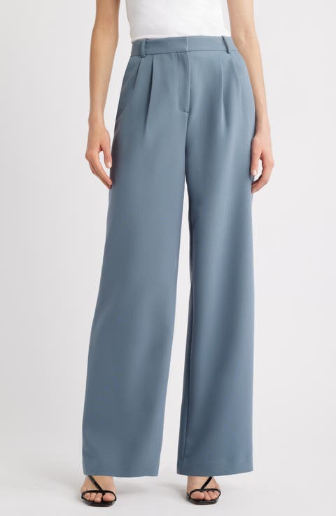 Women's Blue Straight-Leg Pants | Nordstrom