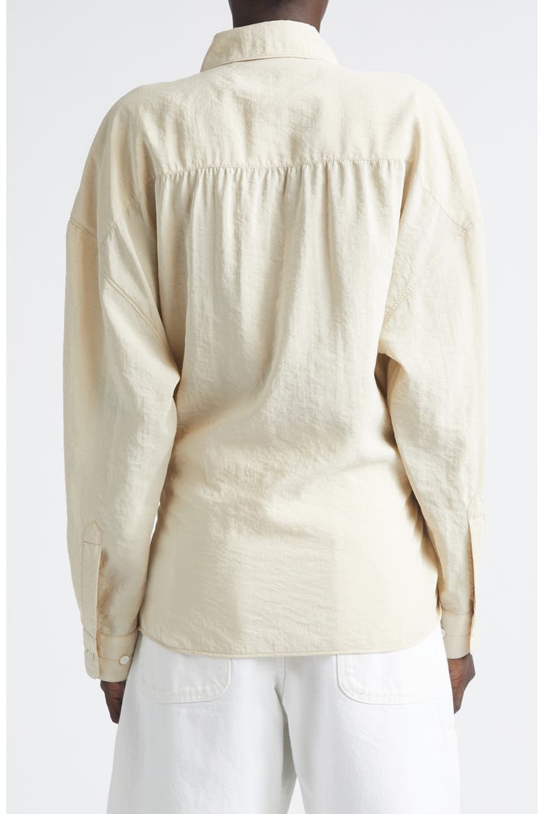 Twisted Silk Blend Shirt, Alternate, color, OAT MILK