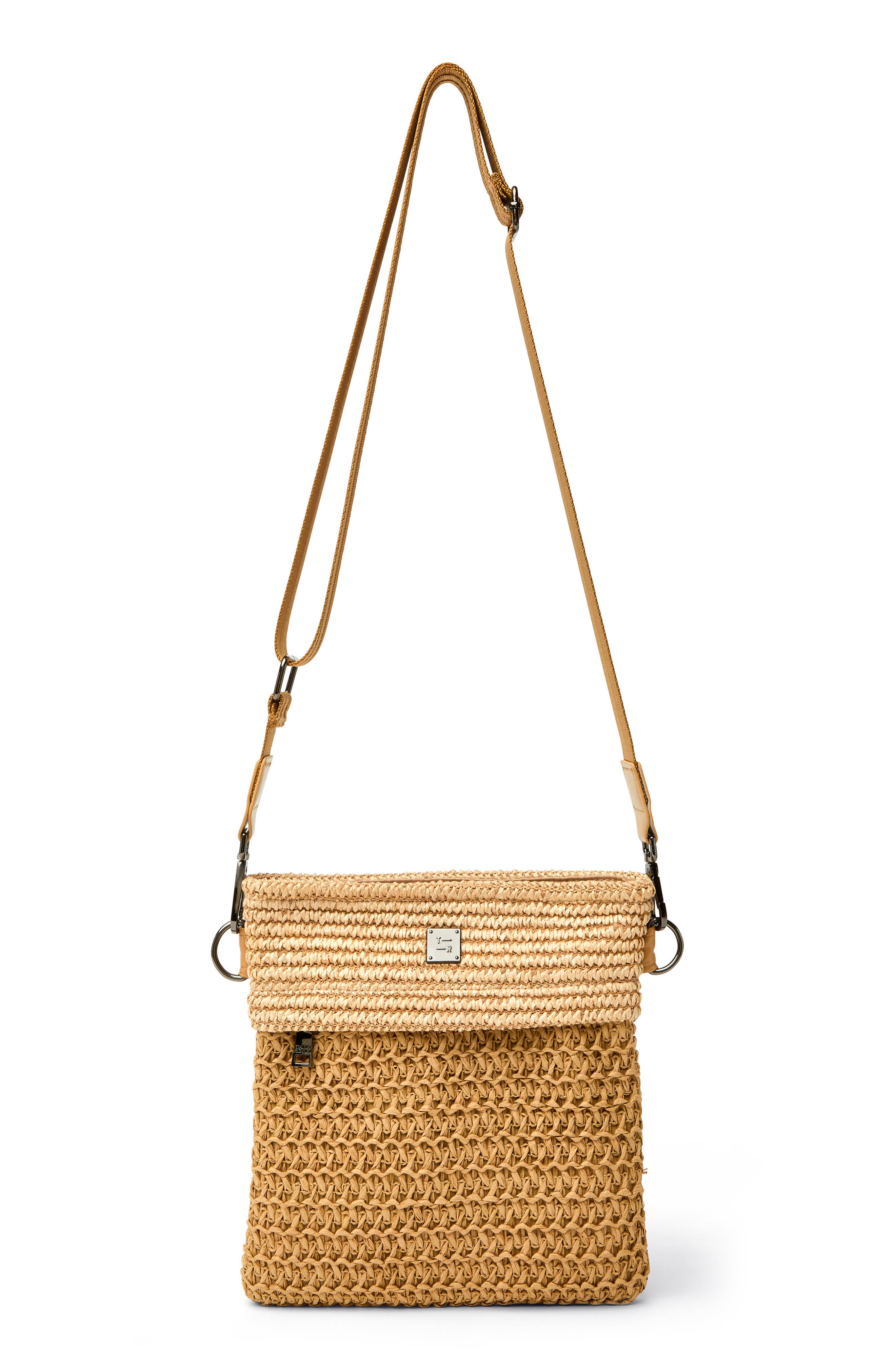 THINK ROYLN Outlaw Crossbody Bag, Main, color, Chai Open-Weave Colorblock