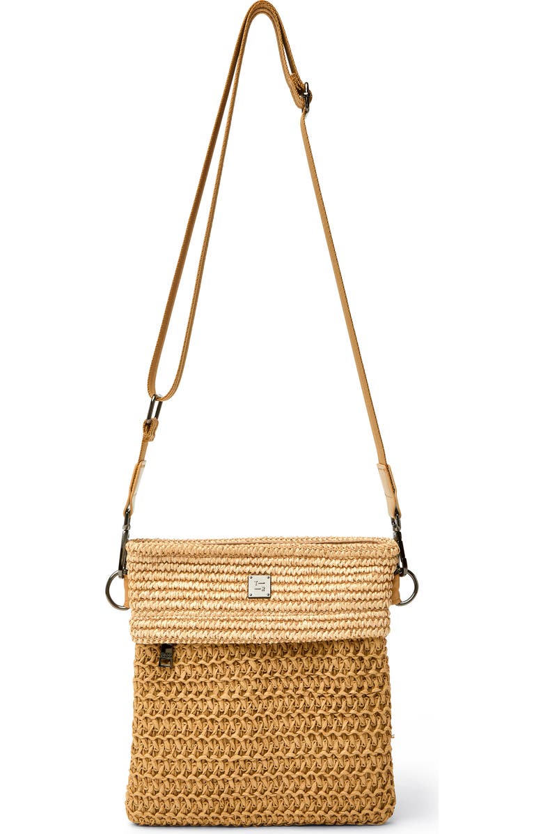 THINK ROYLN Outlaw Crossbody Bag, Main, color, Chai Open-Weave Colorblock
