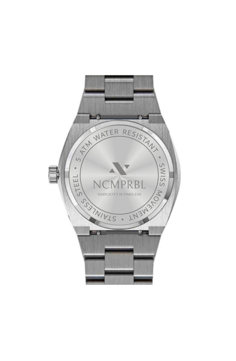 NCMPRBL Elevate Link Denim Blue Bracelet Swiss Movement Watch, 42MM, Alternate, color, Silver/Blue