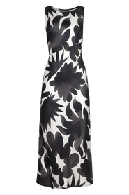 Untitled in Motion Malikoh Boat-Neck Open-Back Printed Midi Dress