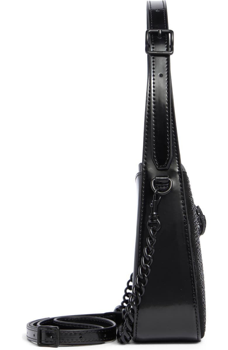 Kurt Geiger London Crystal Embellished Shoulder Bag, Alternate, color, Black