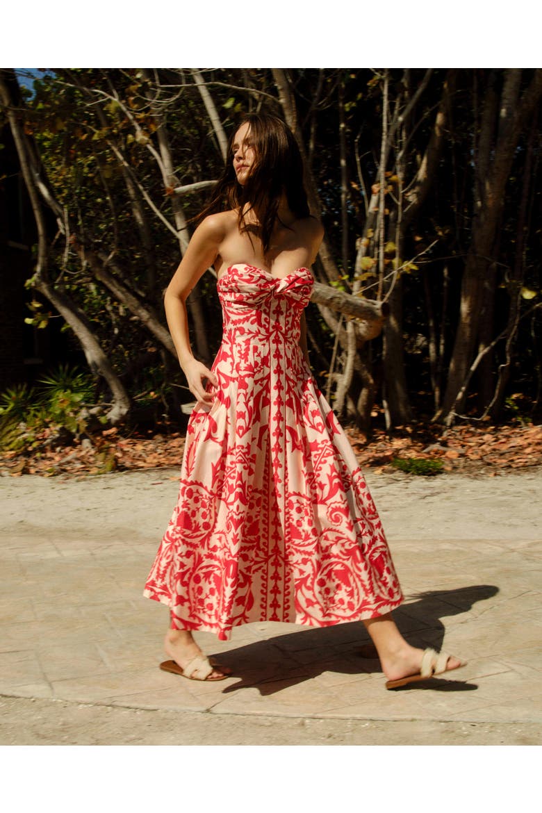 Ingrid Printed Midi Dress, Alternate, color, Poppy