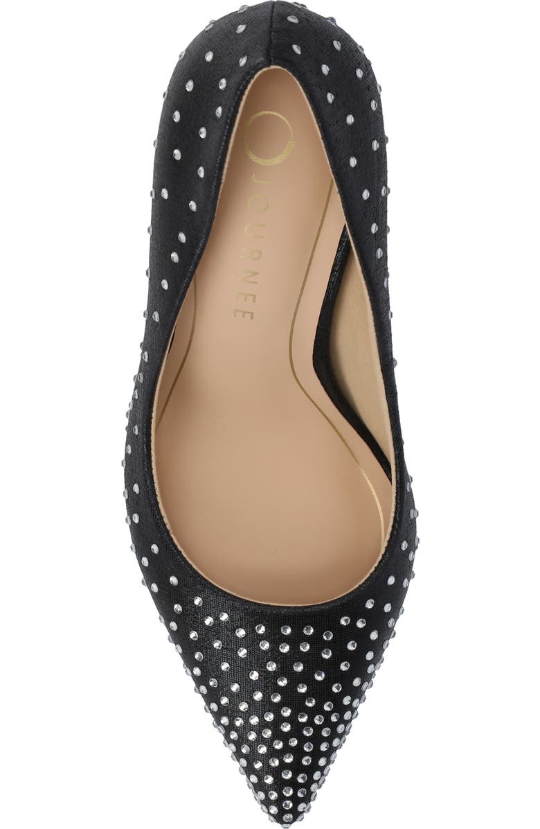 Journee Collection Embellished Pointed Toe Pump, Alternate, color, Black