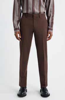 Slim Fit Solid Flat Front Stretch Suit Pants