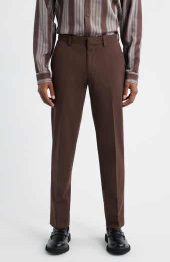 Slim Fit Solid Flat Front Stretch Suit Pants