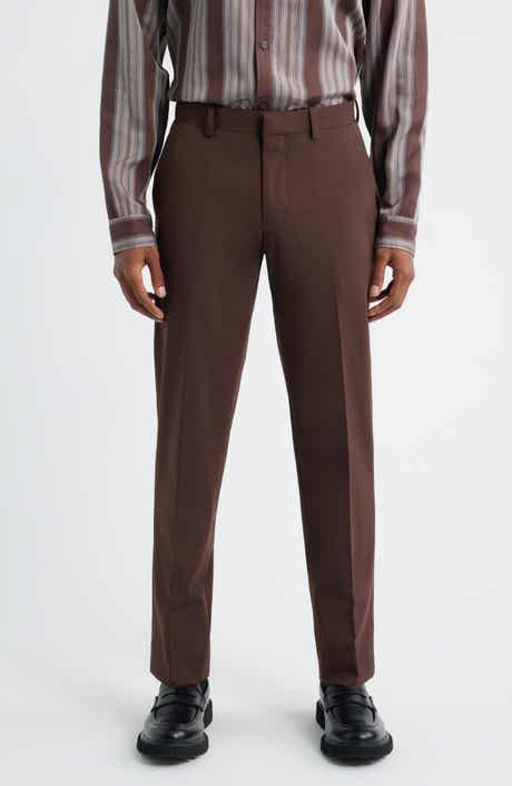 Slim Fit Solid Flat Front Stretch Suit Pants