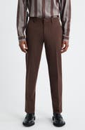 Open Edit Slim Fit Solid Flat Front Stretch Suit Pants