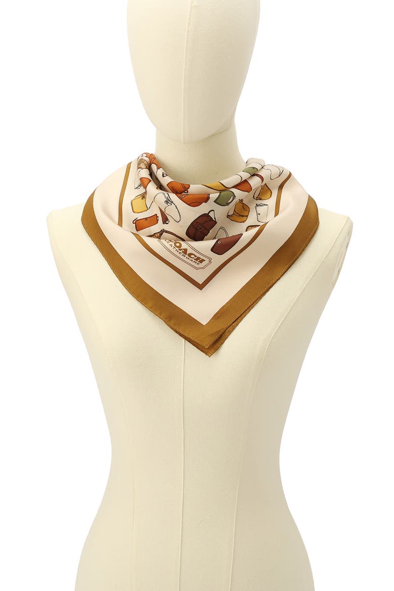 Originals Print Silk Square Scarf, Alternate, color, OCHRE/MAPLE