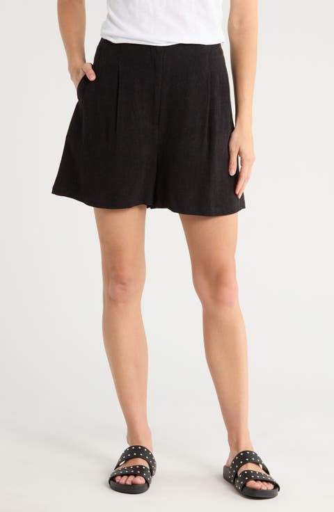 Tailored Linen Pleated Shorts