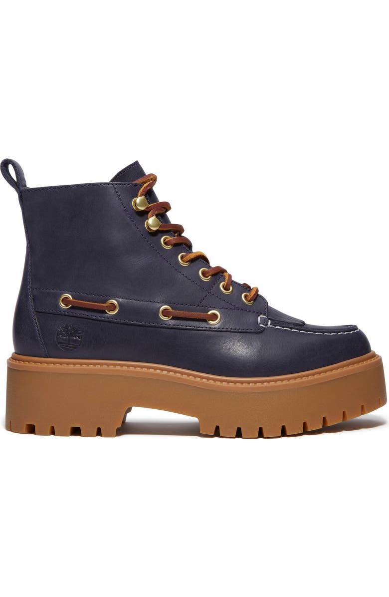 Timberland Stone Street Platform Hiking Boot, Alternate, color, Dark Blue Full Grain