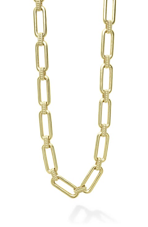 Signature Caviar Smooth Link Toggle Necklace