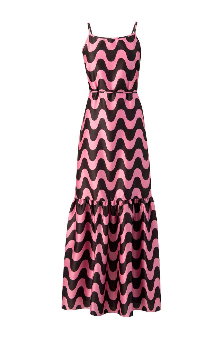 IVONNE Sleeveless Wave Print Maxi Dress, Alternate, color, Pink