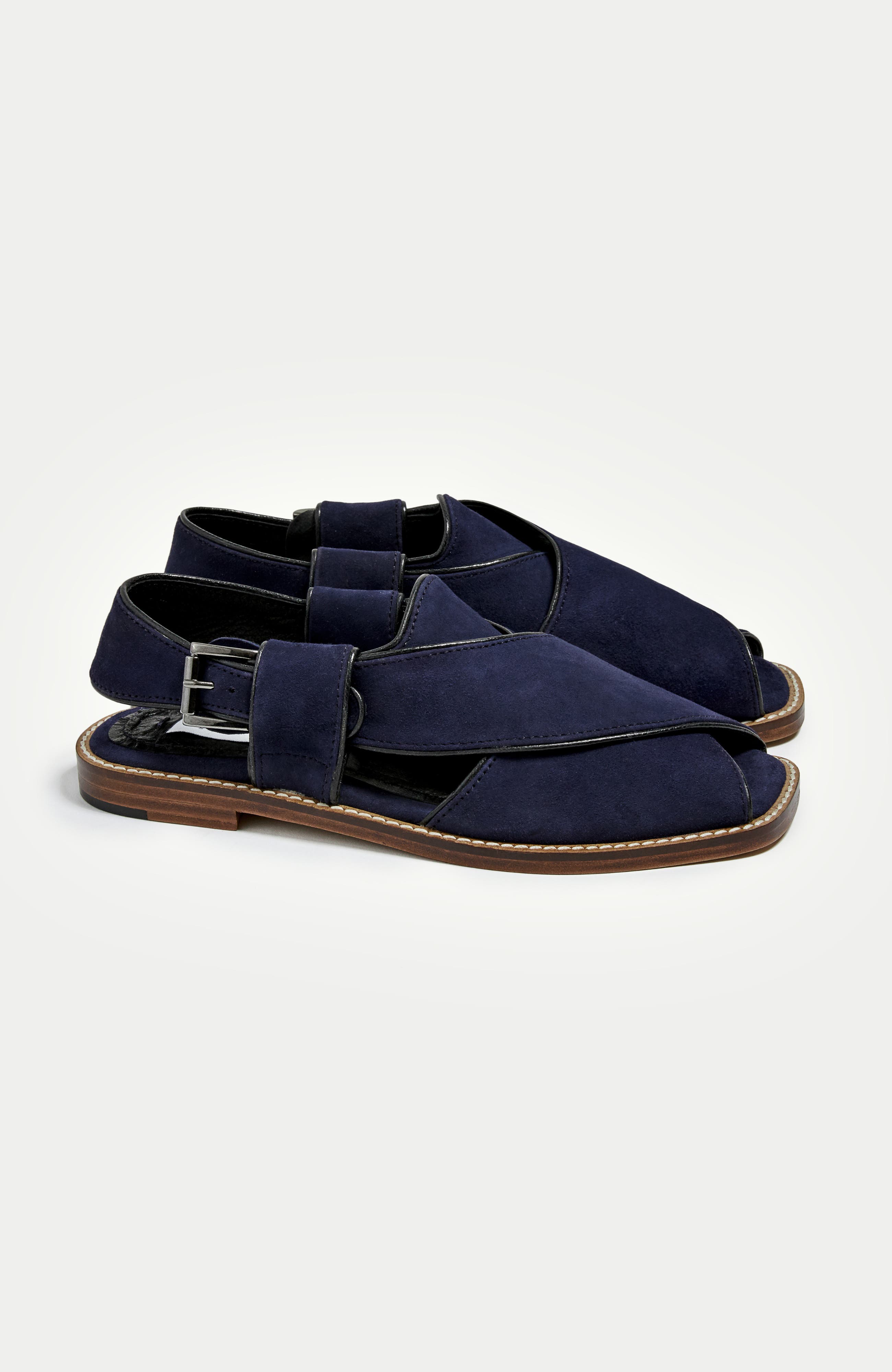 The Hara Handcrafted Peshawari Sandal, Alternate, color, Blue
