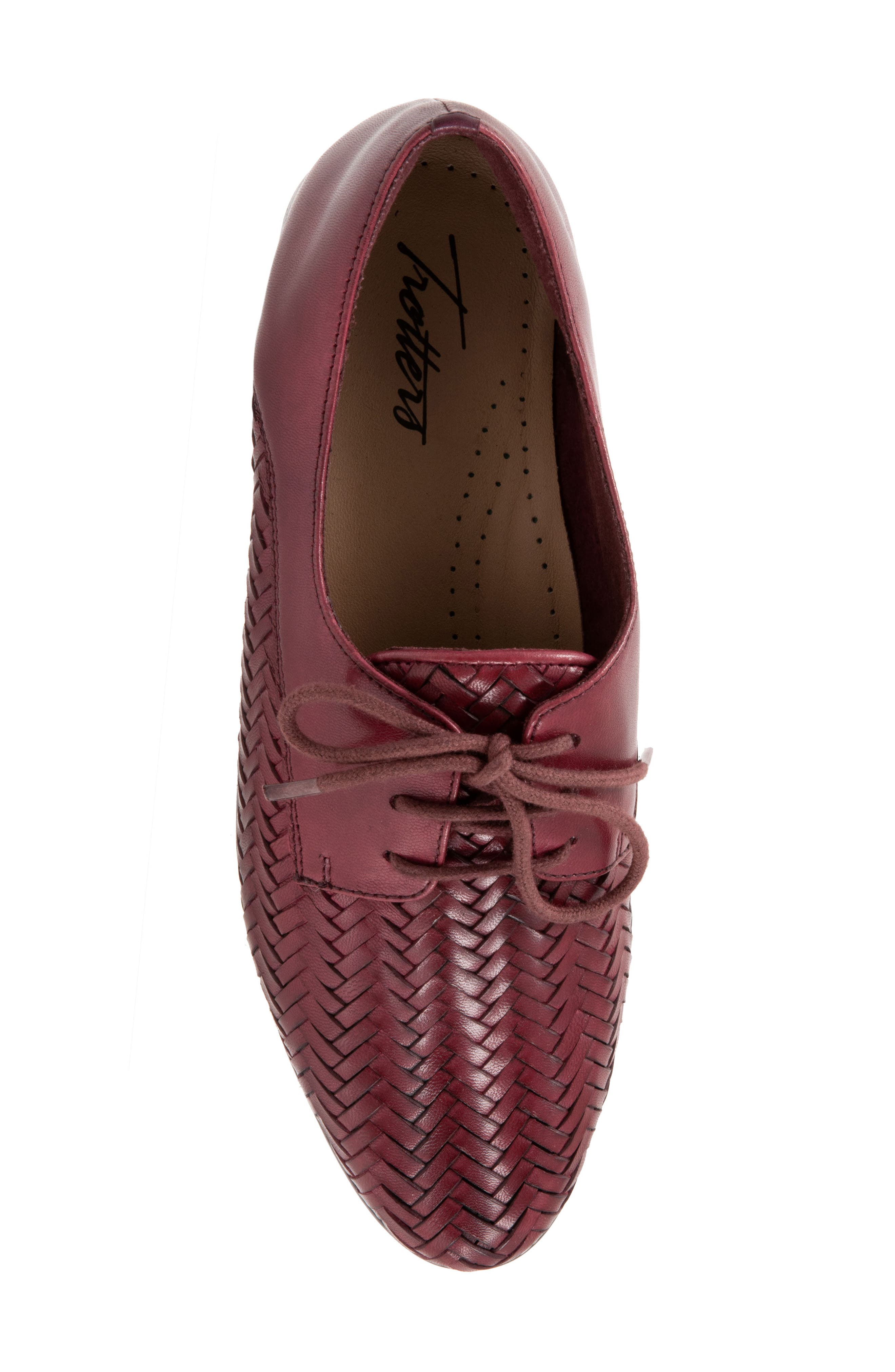 Lizzie Derby Flat, Alternate, color, BURGUNDY