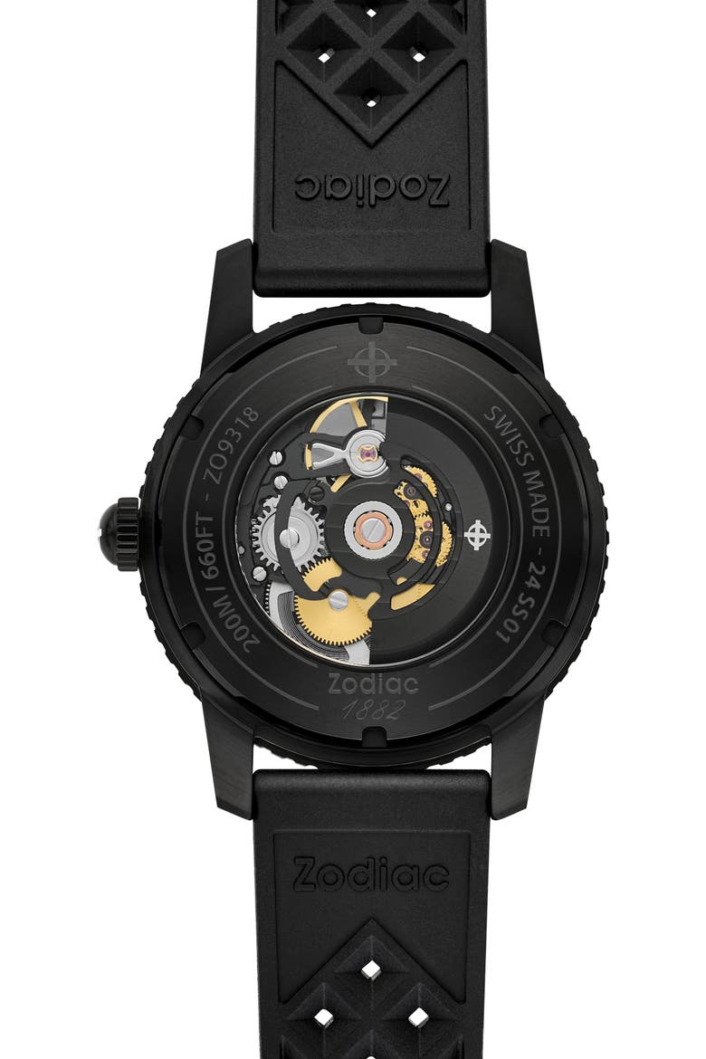 Compression Diver Skeleton Rubber Strap Watch, 40mm (Men) | Nordstrom