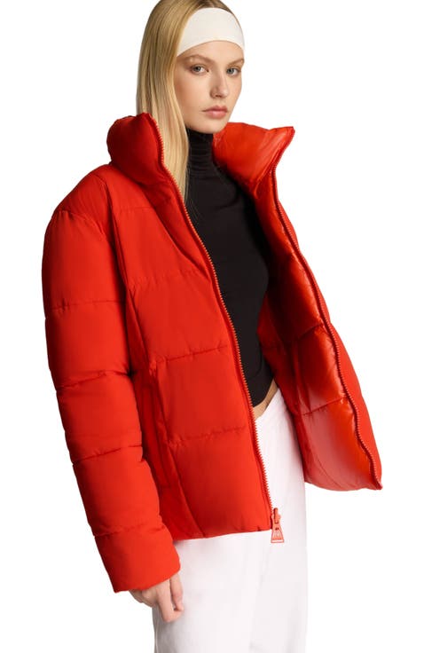 Winekka 2-in-1 Reversible Puffer with Oversized Removable Scarf
