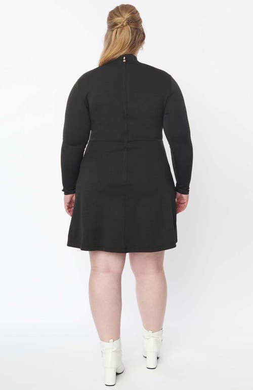 SMAK PARLOUR SMAK PARLOUR PLUS SIZE 1960S MOCK TURTLENECK FIT & FLARE DRESS