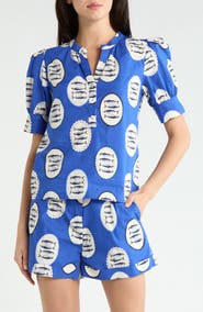 SUGARLIPS Sardine Sea Rosio Puff Sleeve Top