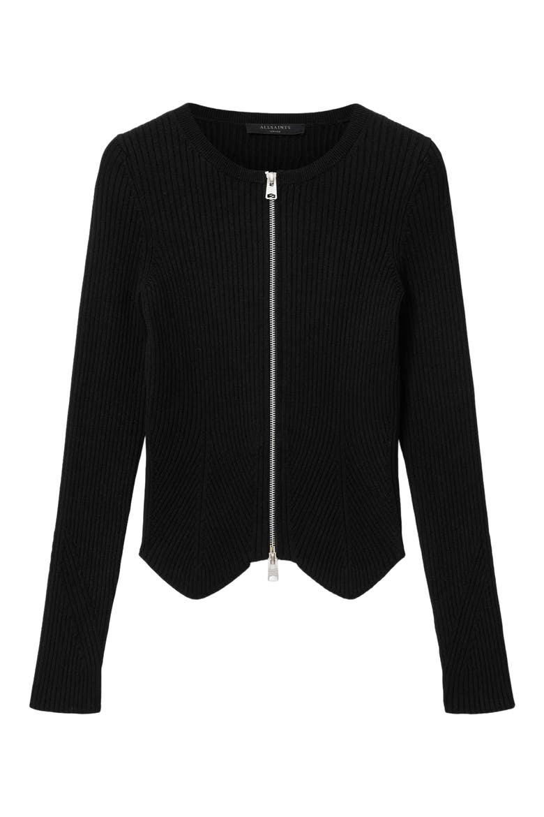 Cruz Zip Cardigan, Alternate, color, BLACK