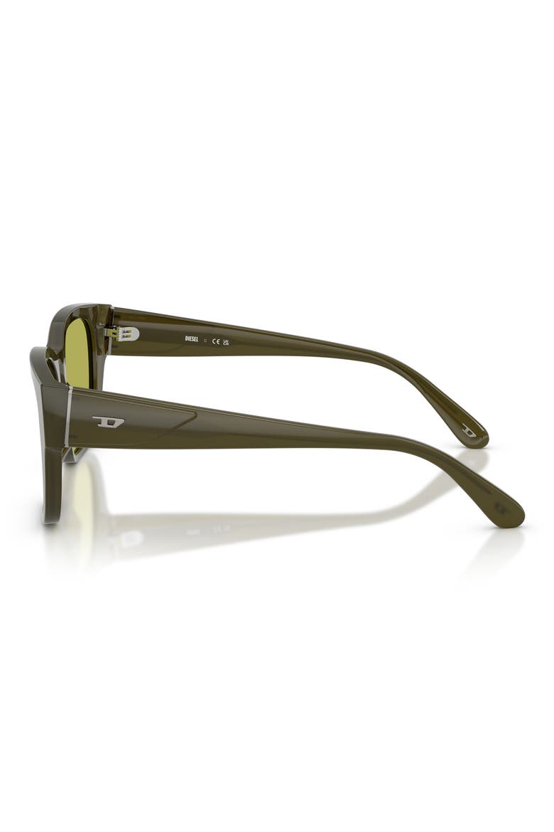 56mm Square Sunglasses, Alternate, color, SOLID GREEN / LIGHT GREEN