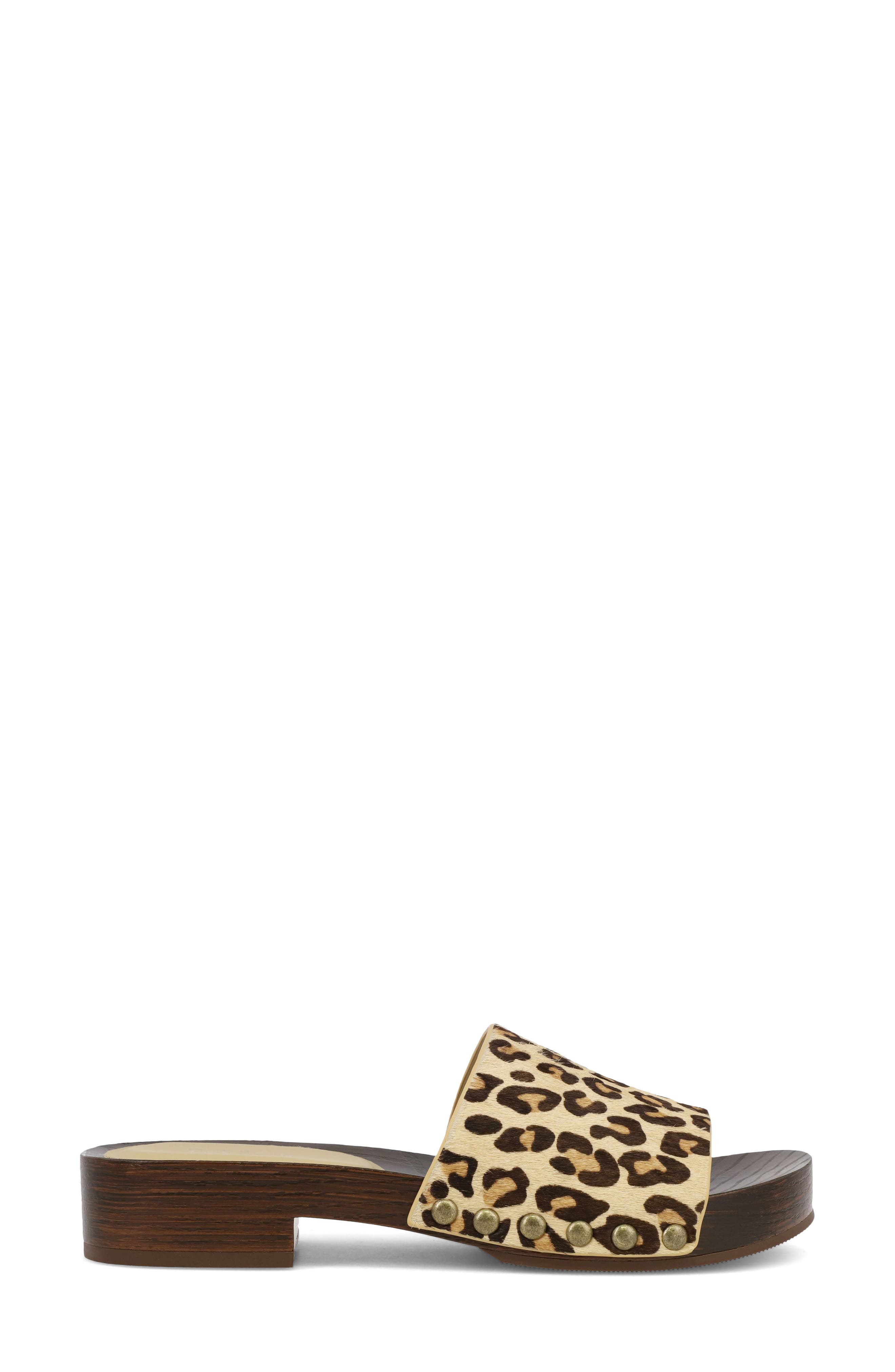 MIA Lanell Genuine Calf Hair Slide Sandal, Alternate, color, Leopard Print