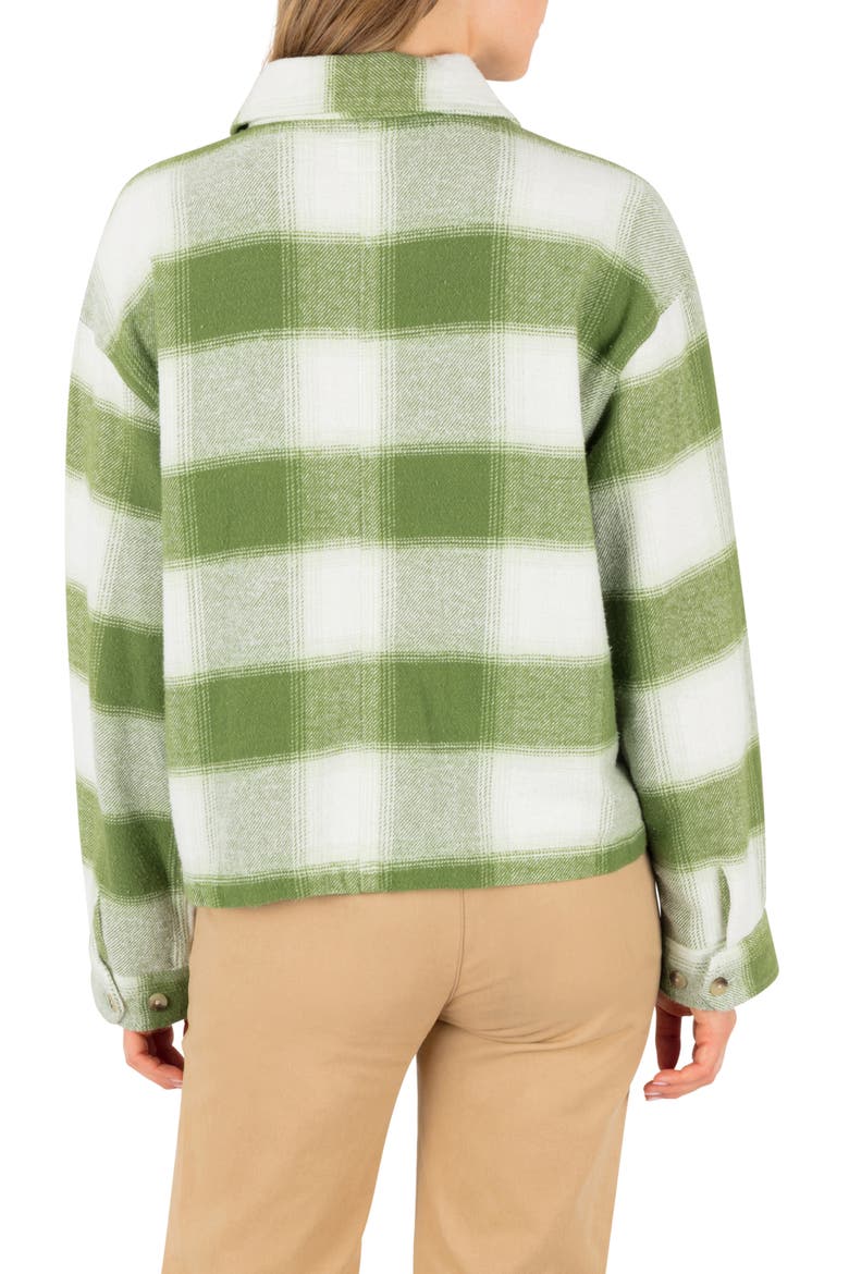 Roam Boxy Flannel Button-Up Shirt, Alternate, color, KALE