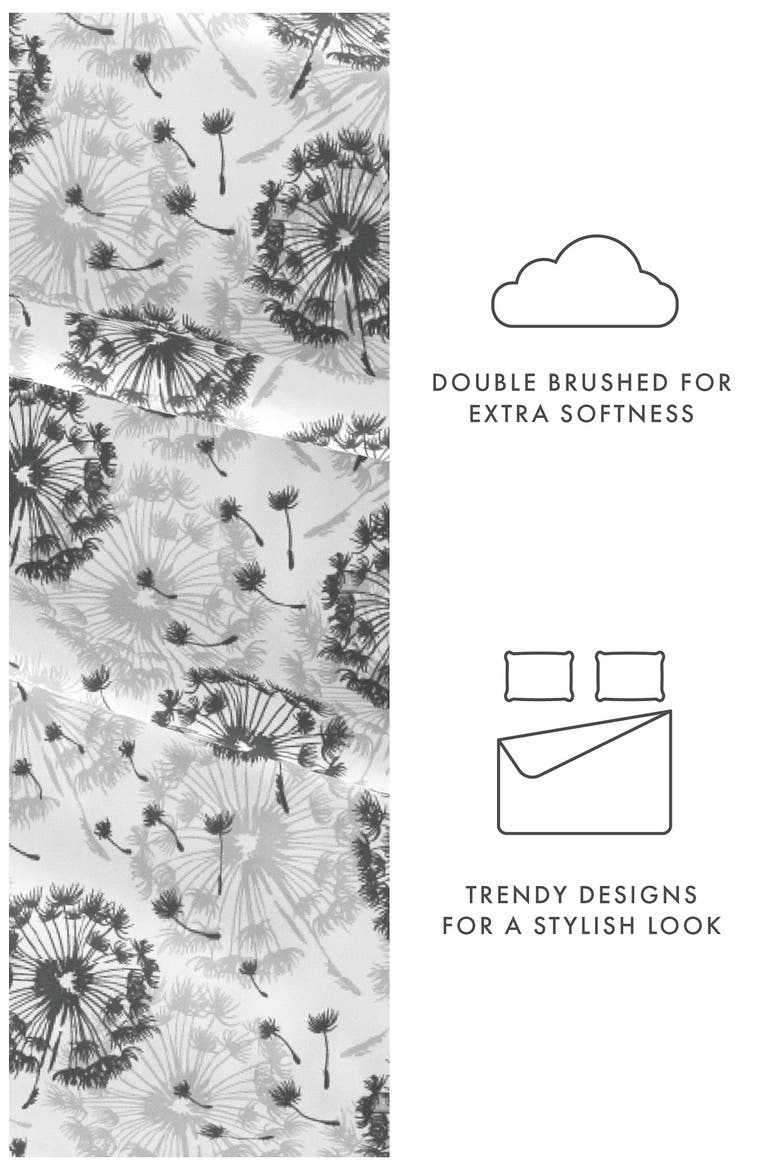 HOME SPUN Premium Ultra Soft Make a Wish Pattern 4-Piece Bed Sheet Set, Alternate, color, GRAY