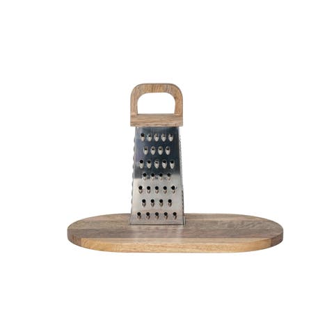 Steel Grater with Mango Wood Cheese Board