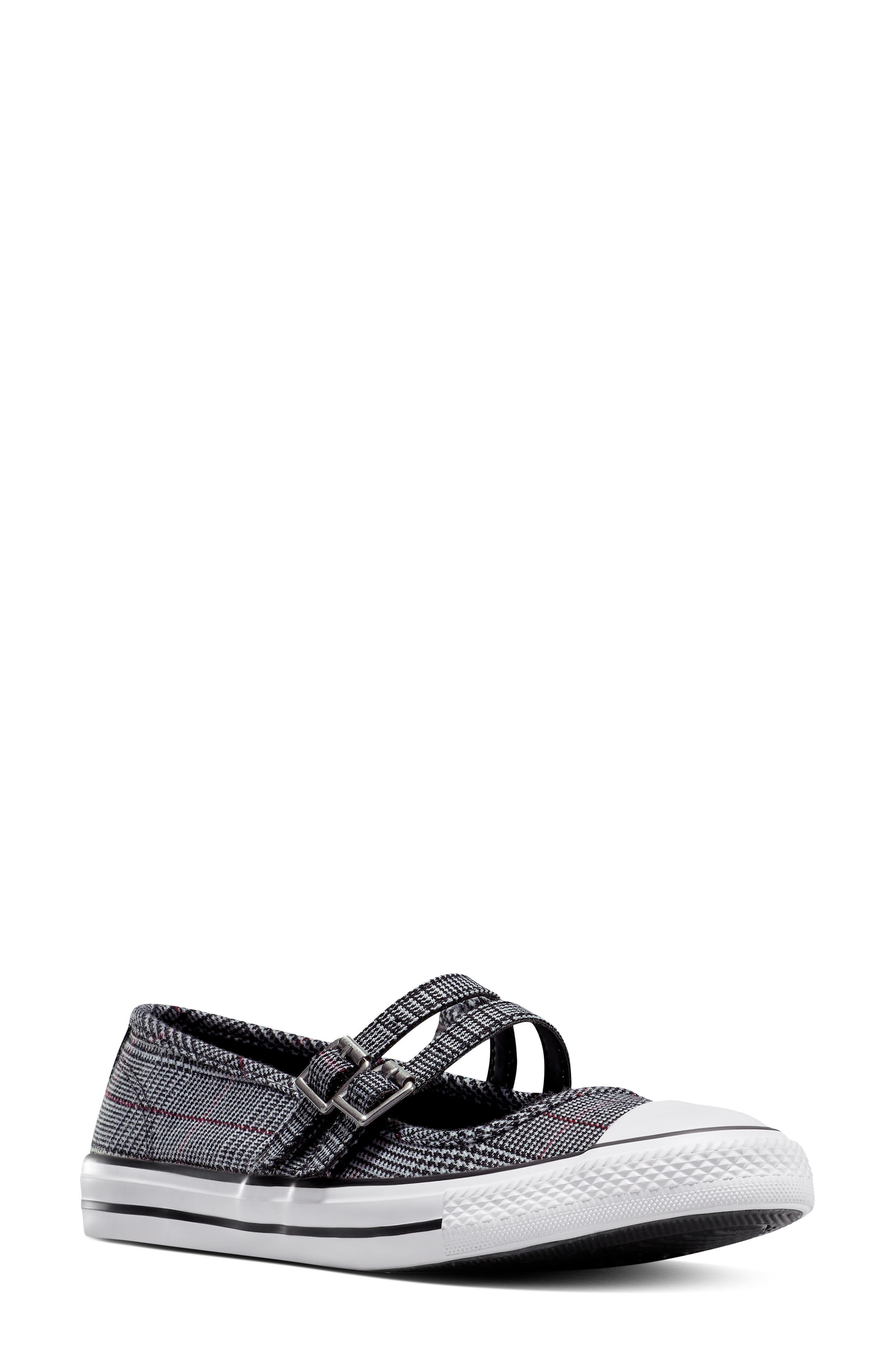 Converse Chuck Taylor<sup
®</sup
 All Star<sup
®</sup
 Dainty Mary Jane Sneaker, Main, color, Black/ White/ Sporty Berry