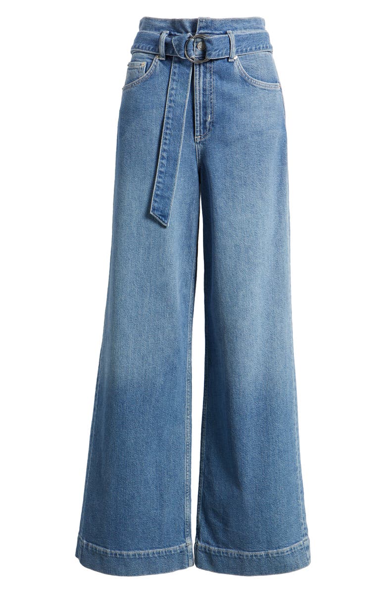 Rails Descanso Belted Nonstretch Wide Leg Jeans, Alternate, color, Cadet Blue