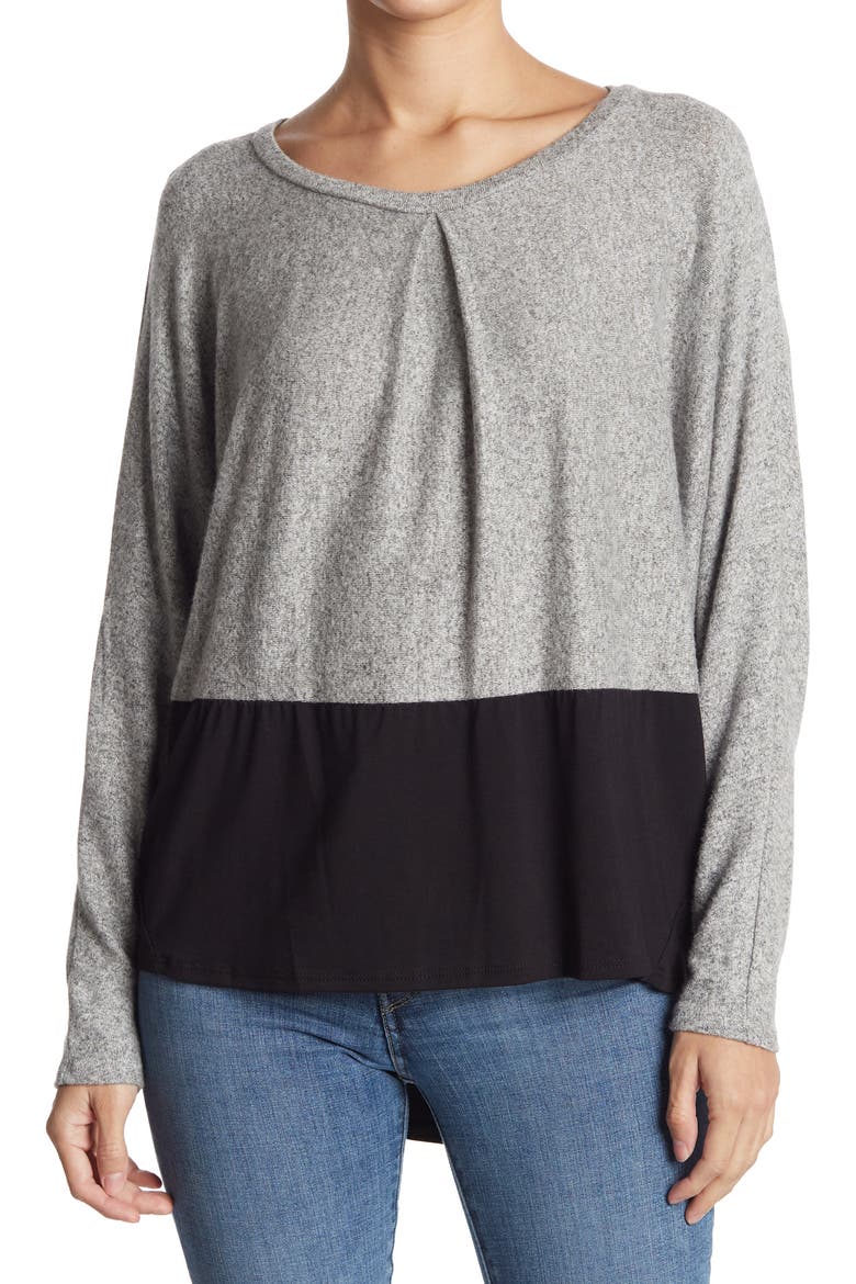 Contrast Hem Top, Main, color, HEATHER GREY
