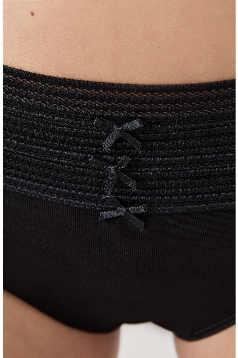 Jack 3-Pack Lace Trim Cotton Blend Bikini Panties, Alternate, color, BLACK