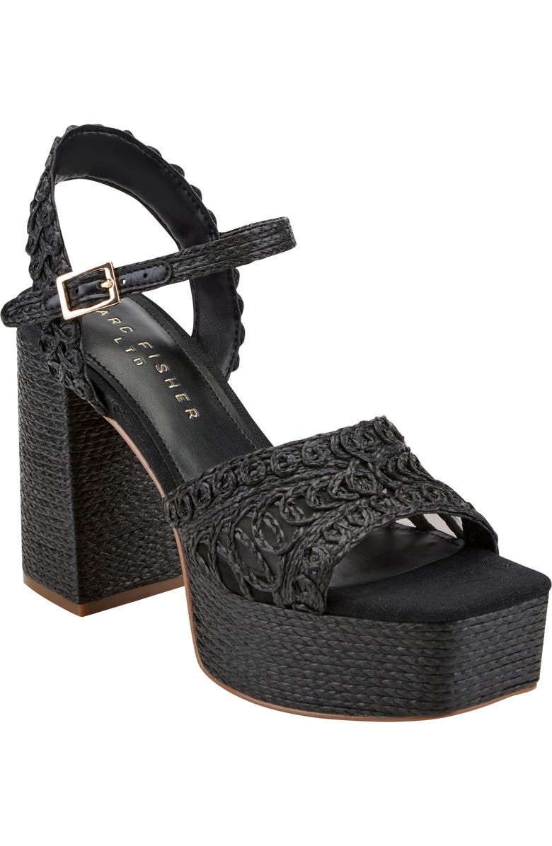 Marc Fisher LTD Chayse Ankle Strap Platform Sandal, Main, color, Black