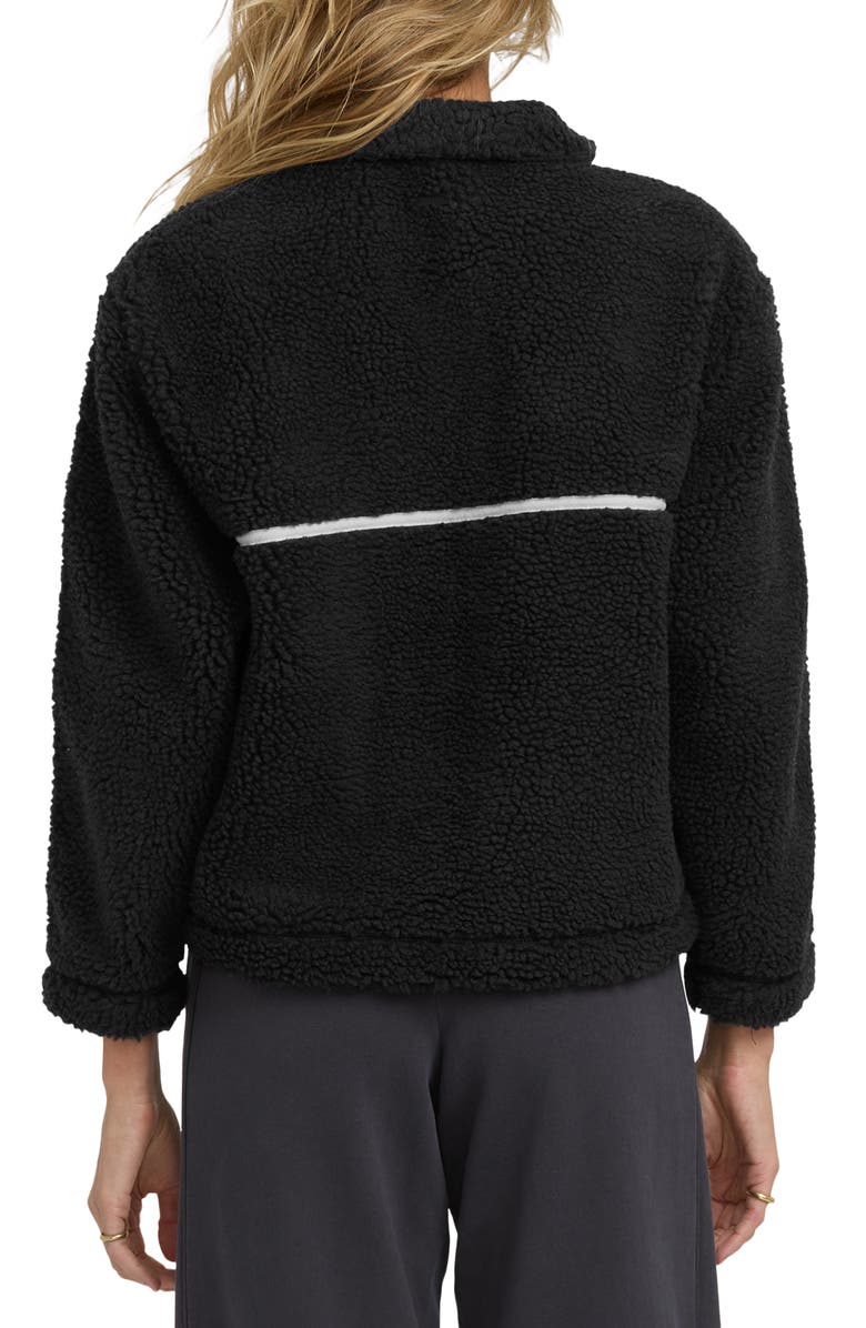 Billabong Getting Warm Faux Shearling Half Zip Pullover, Alternate, color, Black Sands