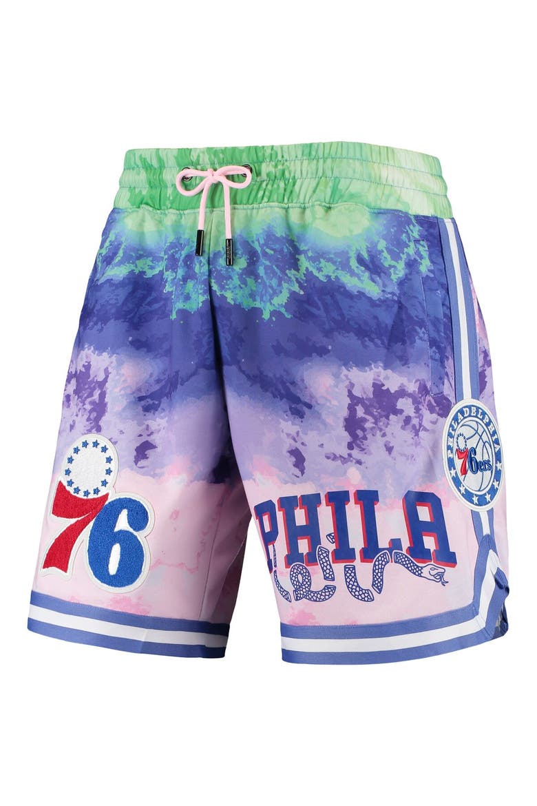 Men's Pro Standard Pink Philadelphia 76ers Multicolor Dip-Dye Shorts, Alternate, color, Pink