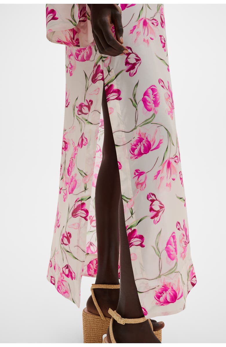 Malina Brenda Silk Maxi Kaftan Dress, Alternate, color, Tulip Pink