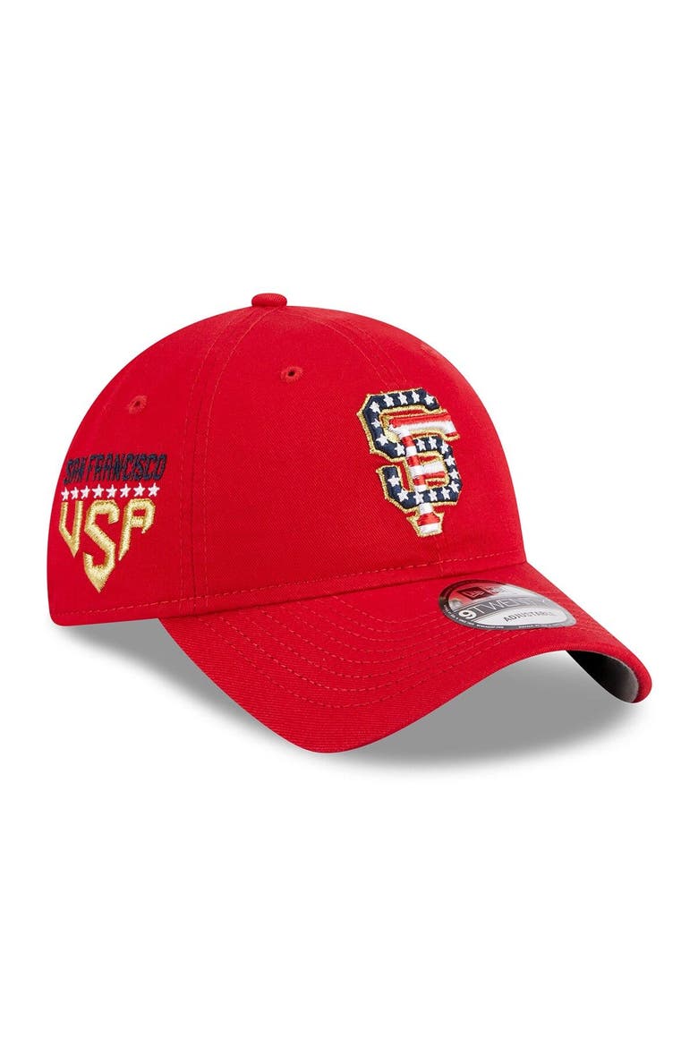 Men's New Era  Red San Francisco Giants 2023 Fourth of July 9TWENTY Adjustable Hat, Main, color, Red