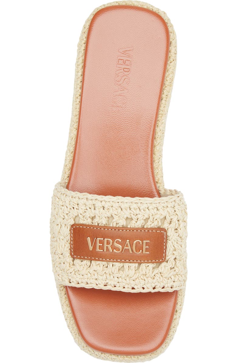Versace Espadrille Platform Slide Sandal, Alternate, color, Natural Ambrer Gold