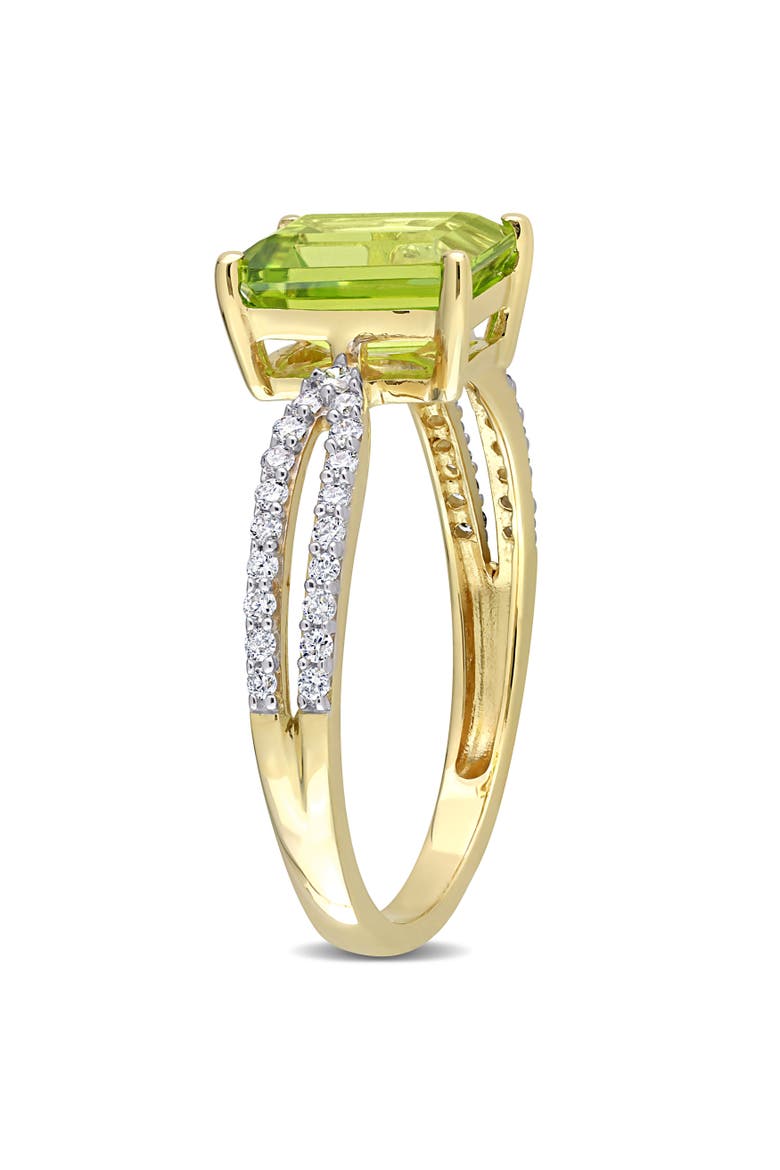 Peridot & Diamond Octagon Ring 14k, Alternate, color, Peridot