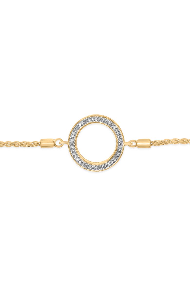 Gold Vermeil Diamond Accent Circle Lariat Bolo Bracelet, Alternate, color, Silver